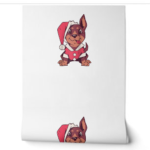 Papier Peint Chien Santa Hat - Drôle Noël Raglan Baseball Te