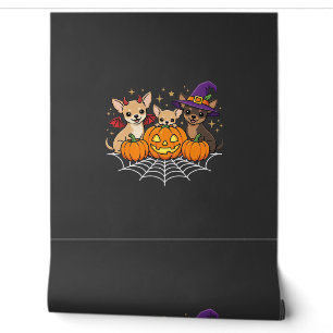 Papier Peint Chihuahua Halloween Citrouille Sorcière Conception