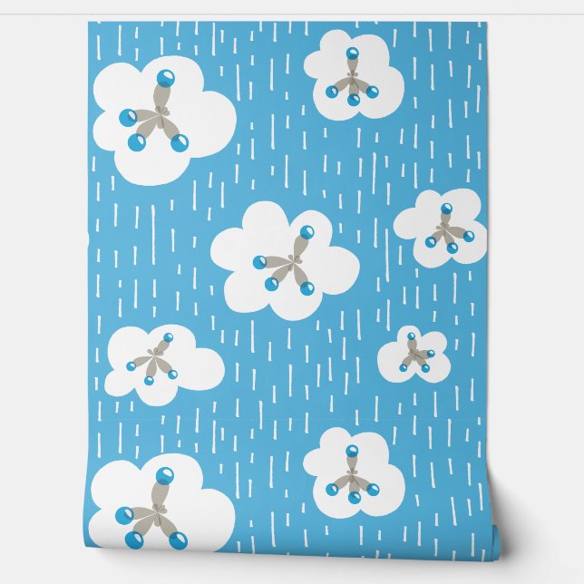 Papier Peint Chimie Classe Molécules Bleues Science Geek (Déroulement)