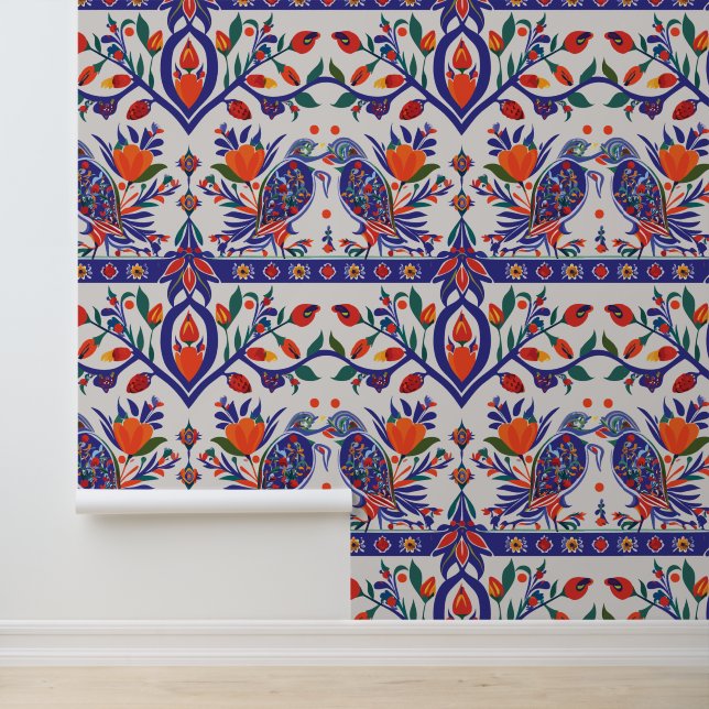 Papier Peint Chine ottomane avec des motifs floraux (Application)