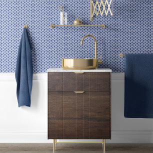 Papier Peint Chinoiserie classique Motif de St Jacques bleu et