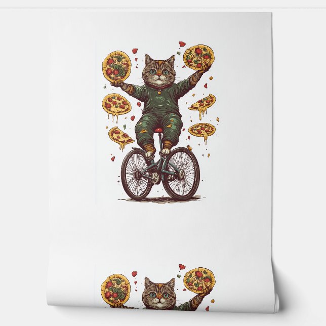 Papier Peint Circus Snack Cat - Drôle Nourriture Juggler Cat (Déroulement)