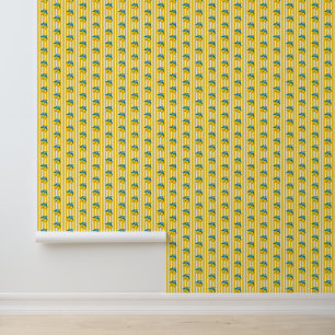 Papier Peint Citrons jaunes d'Amalfi Gingham méditerranéen jaun