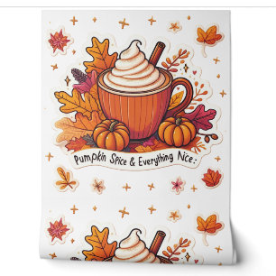 Papier Peint Citrouille épice esthétique Cosy Motif d'automne