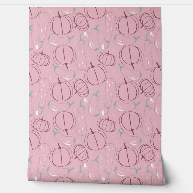 Papier Peint citrouille et zuccini motif (Déroulement)