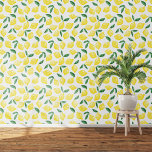 Papier Peint Citrus Citron Méditerranée Jaune Aquarelle blanche<br><div class="desc">Unique et saisissant motif d'aquarelle d'agrumes méditerranéens citron sur un arrière - plan blanc. Art original de Nic Squirrell.</div>