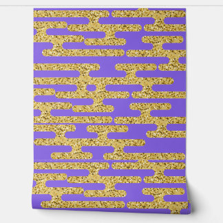 Papier peint clair violet Motif or simple