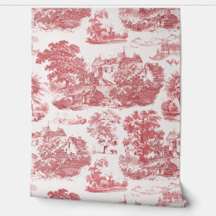Papier Peint Classic Rouge Vintage Français Château Toile