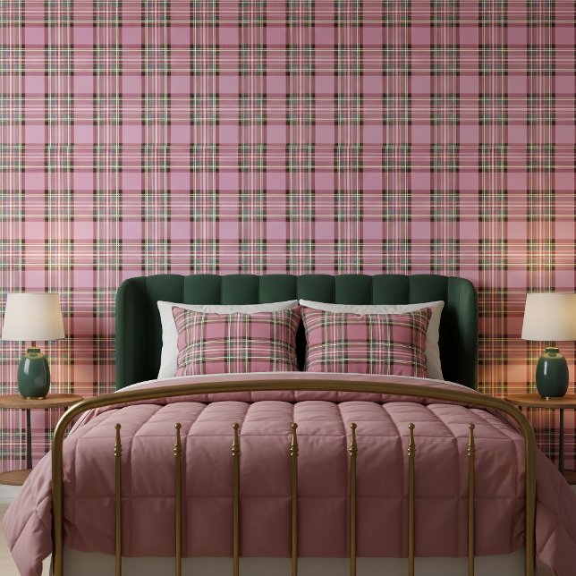 Papier Peint Classic Tartan Pink Green ID768 (Créateur téléchargé)