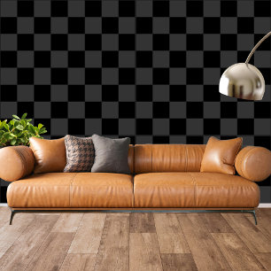Papier Peint Classique Moderne Noir & Damier Noir Fumé