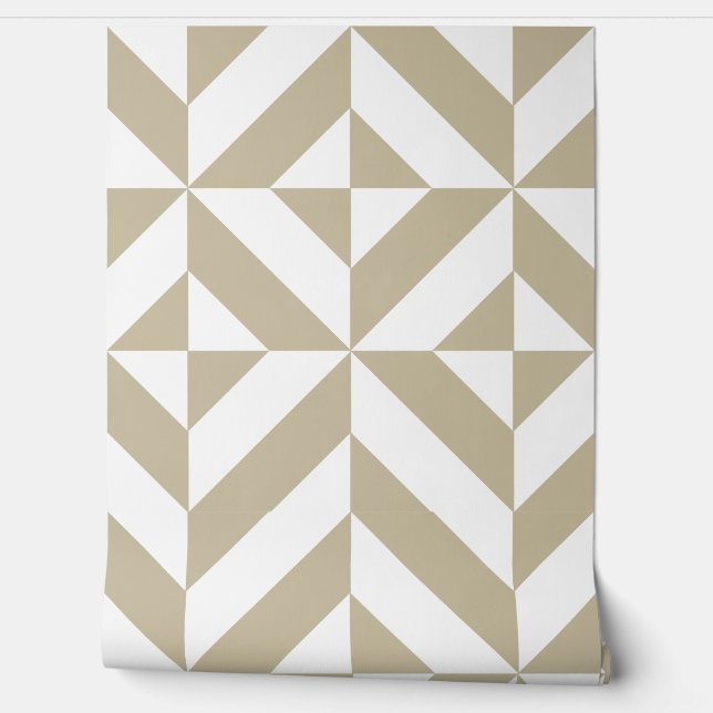 Papier Peint Clay Beige Geometric Deco Cube (Déroulement)