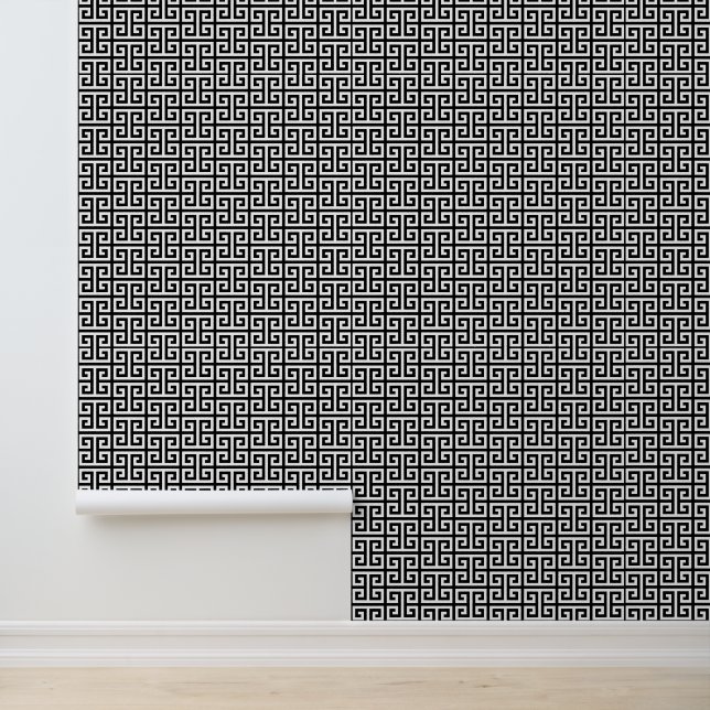 Papier Peint Clé grecque noir et blanc moyen (Application)