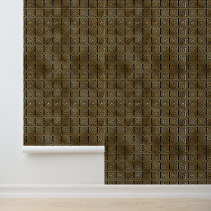 Papier Peint Clé grecque noire et or Motif