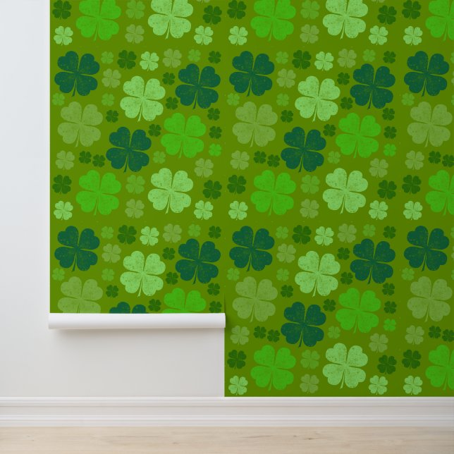 Papier Peint Clovers verts, Lucky Clovers, Saint Patrick's Day (Application)