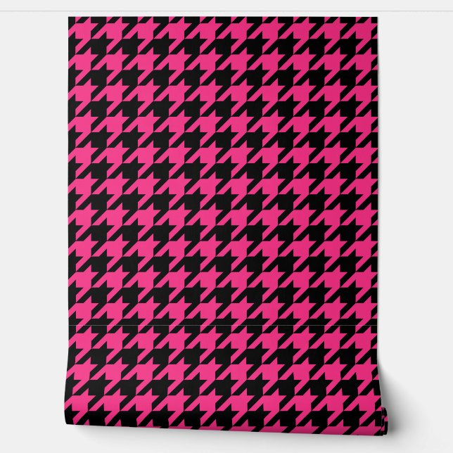 Papier Peint Coche de pied de chemise rose noir (Déroulement)