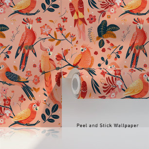 Papier Peint Cockatoès tropicaux dans les fonds d'écran en fleu