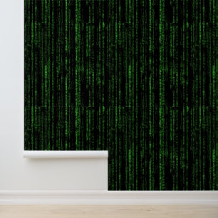 Papier Peint Code binaire noir et vert