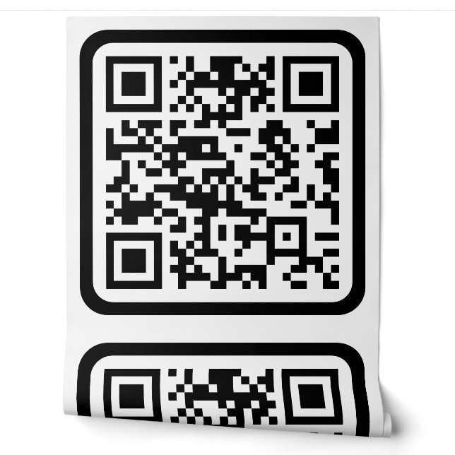 Papier Peint Code QR moderne éditable | Noir Blanc ou toute cou (Déroulement)