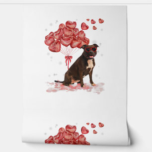 Papier Peint Cœur drôle de Pitbull pour la Saint-Valentin Papa 