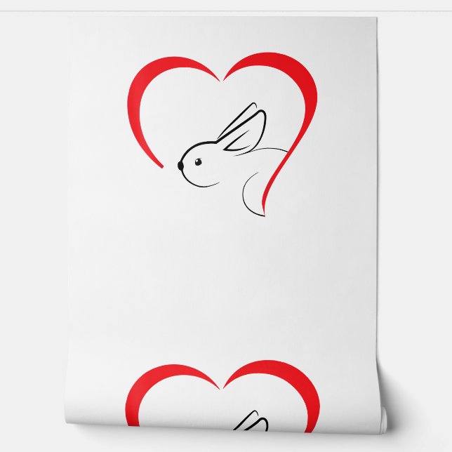 Papier Peint Coeur lapin - Lapin (Déroulement)