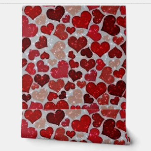 Papier Peint coeur pétillant, rouge