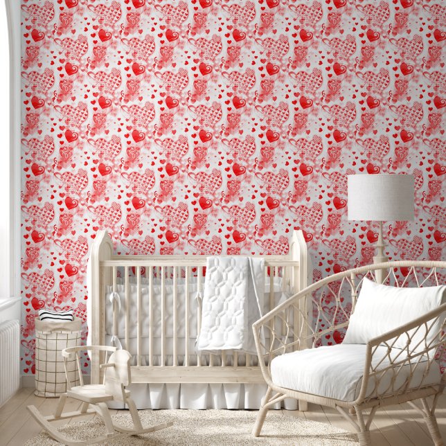 Papier Peint Coeurs d'amour - Motif sans coutures 5 (Enfants)