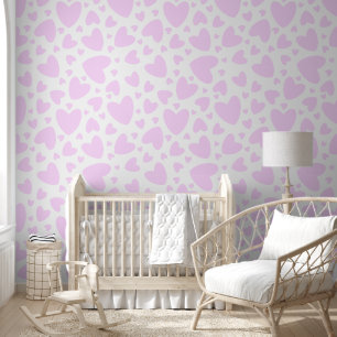 Papier Peint Coeurs d'amour roses Cute Baby Nursery Et Salle