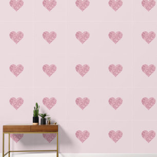 Papier Peint Coeurs de Parties scintillant rose