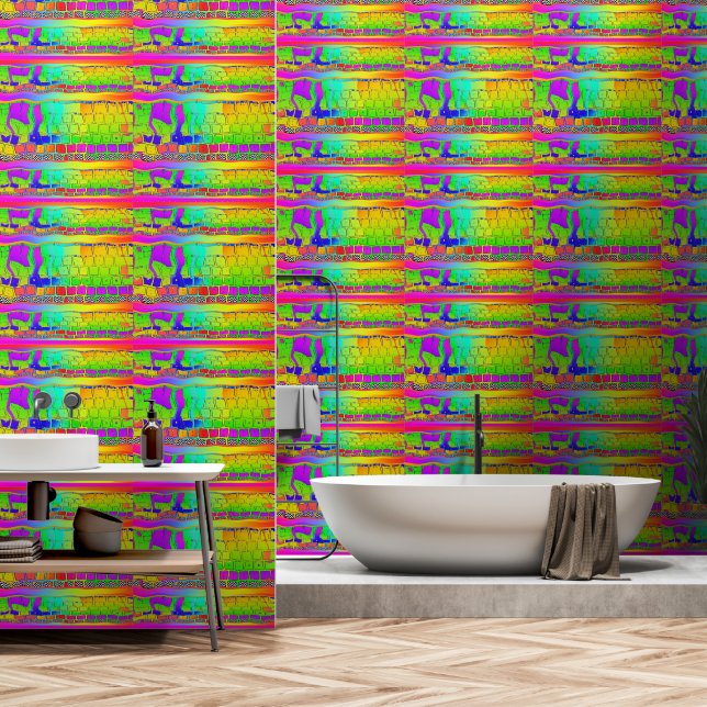 Papier Peint Collage clavier (Salle de bain)