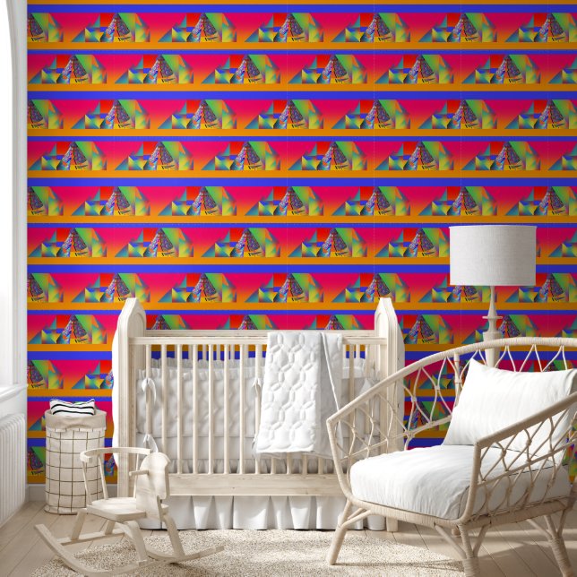 Papier Peint Collage Geo Pyramid (Enfants)