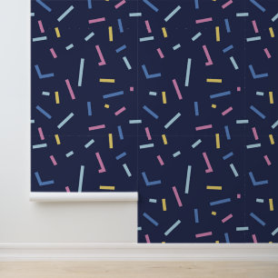 Papier Peint Coloré Confetti Motif Marine Bleu