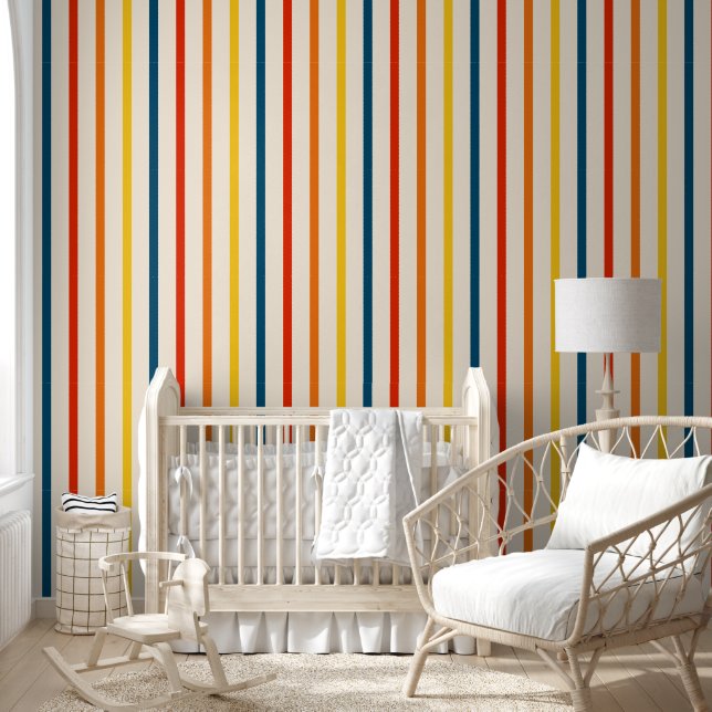 Papier Peint Coloré Rétro rayé (Enfants)