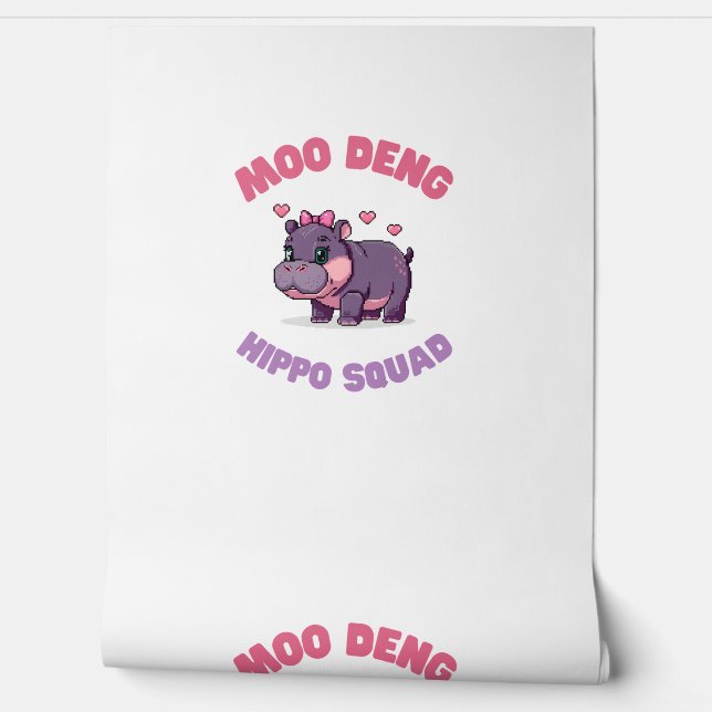 Papier Peint Comique MOO DENG HIPPO SQUAD Révolution Hippopotam (Déroulement)