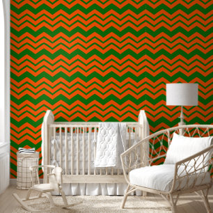 Papier Peint Conception de chevron en zigzag vert orange