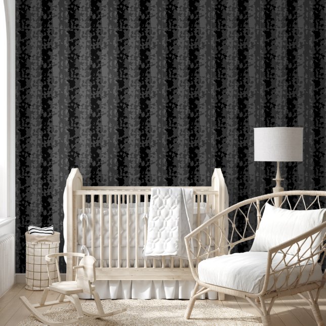 Papier Peint Conception de motif abstrait irrégulier gris noir (Enfants)