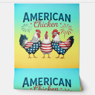 Papier Peint Conception de poulet américain patriotique du 4 ju
