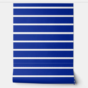 Papier Peint Conception de rayures bleues et blanches