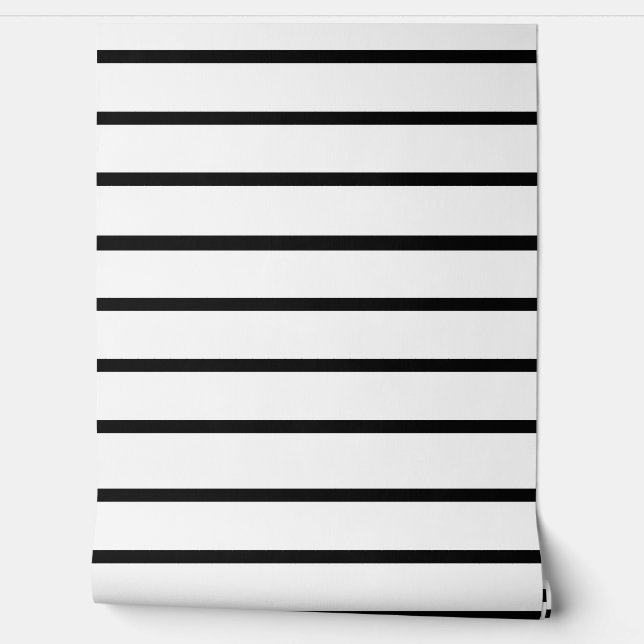 Papier Peint Conception de rayures noires et blanches (Déroulement)