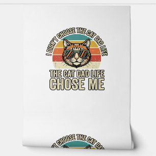 Papier Peint Conception de T-Shirt Vintage Cat Dad Life Chose M