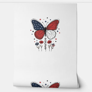 Papier Peint Conception de T-shirt vintage papillon patriotique