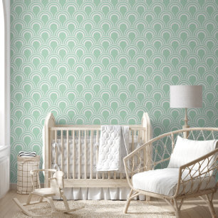 Papier Peint Conception de vagues vert clair