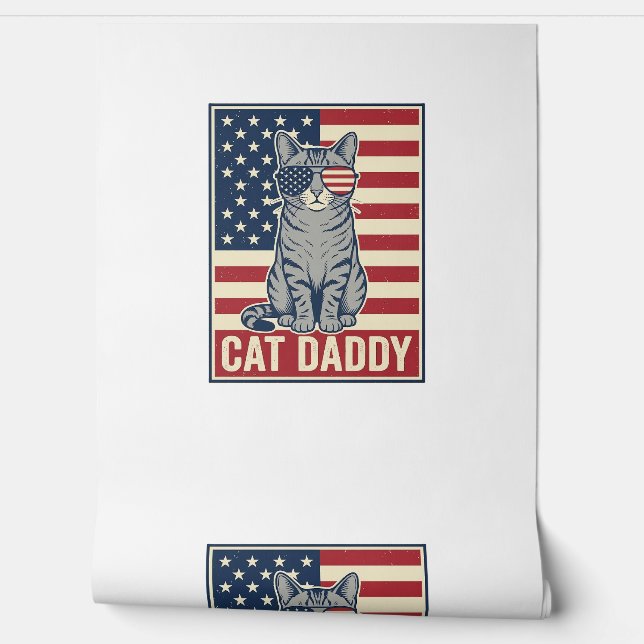 Papier Peint Conception de vecteur de chat patriotique Cat Dadd (Déroulement)