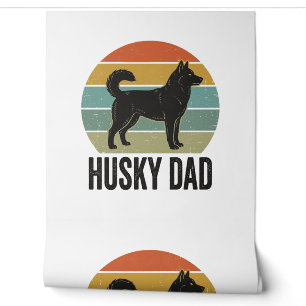 Papier Peint Conception de vecteur de chien rétro de papa Husky