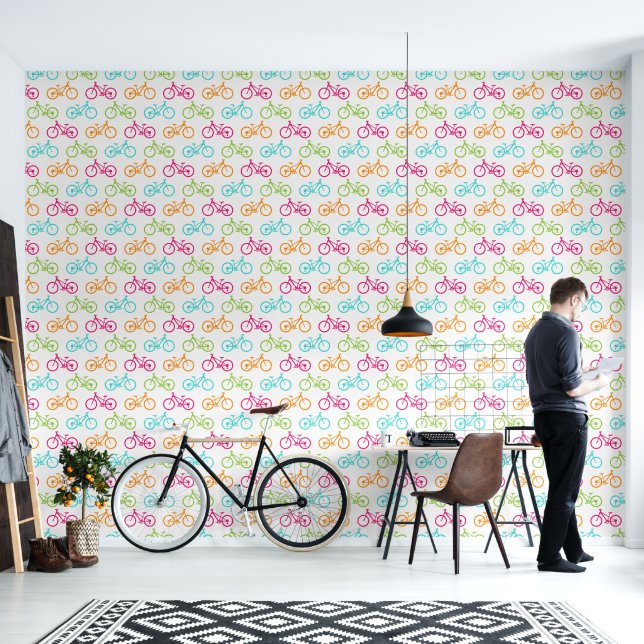 Papier Peint Conception de vélos colorés (Salon)