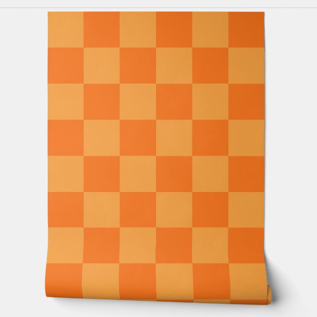 Papier Peint Conception du vérificateur orange clair et foncé (Déroulement)