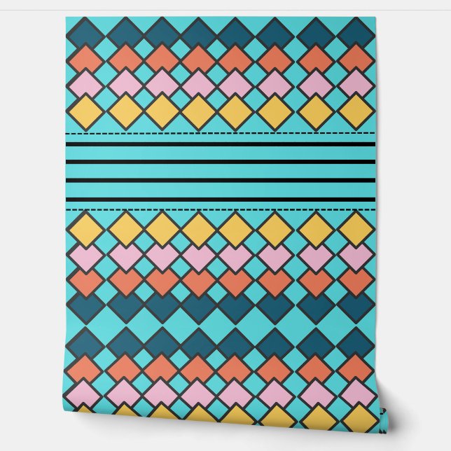 Papier Peint Conception géométrique à trois (Déroulement)