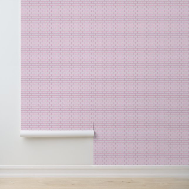 Papier Peint Conception Motif en brique rose souple (Application)