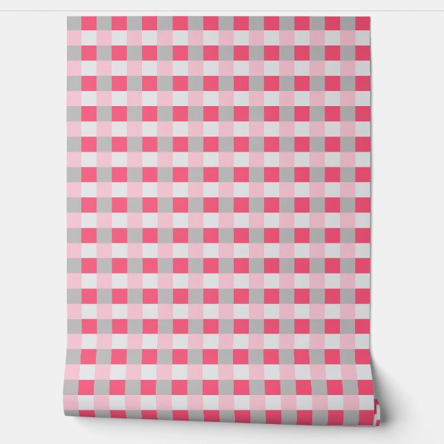 Papier Peint Contrôle rose et gris (Déroulement)