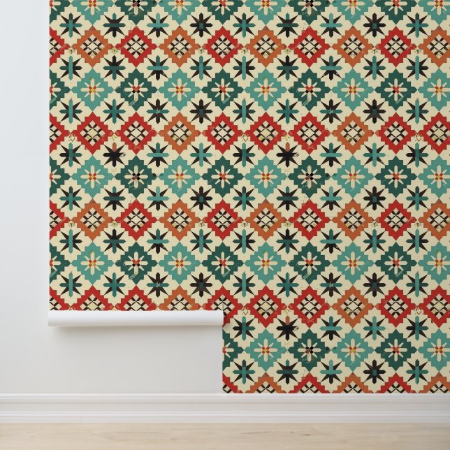Papier Peint Cool Aztec Western carrelé motif Wallpaper (Application)