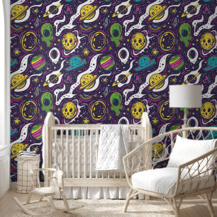 Papier Peint Cool bébé espace extra-terrestre carrelé